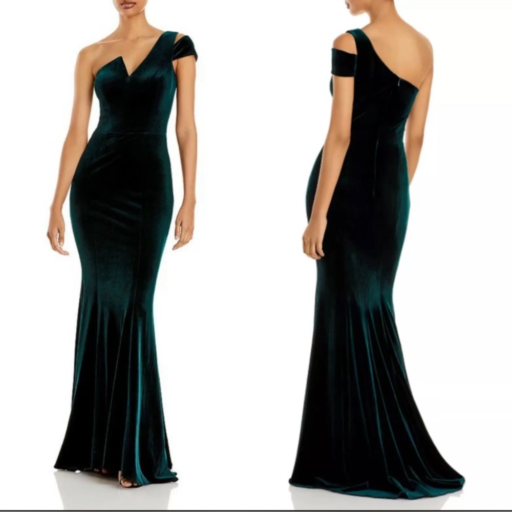Betsy Adam Mermaid One Shoulder Watteau Train Party Dress Maxi Formal Evening
